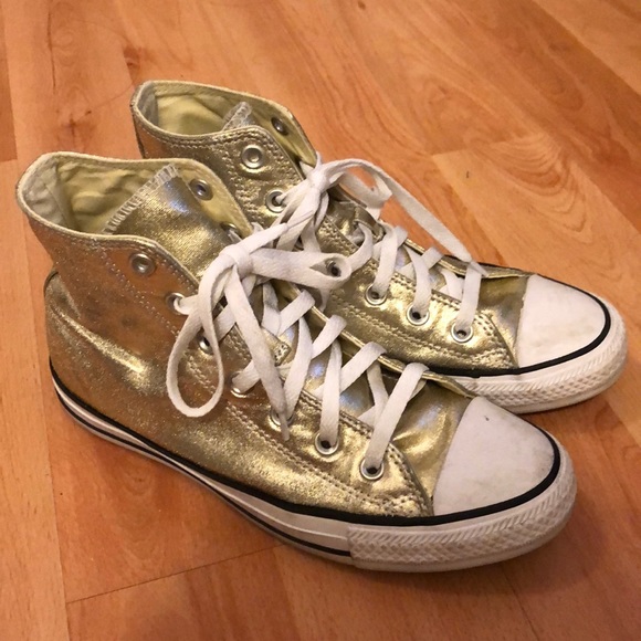 converse all star gold metallic